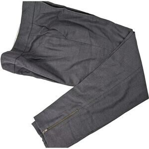 Stella McCartney Vivian Zip Ankle Charcoal Wool Straight Leg Pants Size 46 US 10